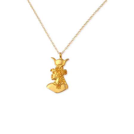 Gold Nefertiti necklace -Talisman necklace