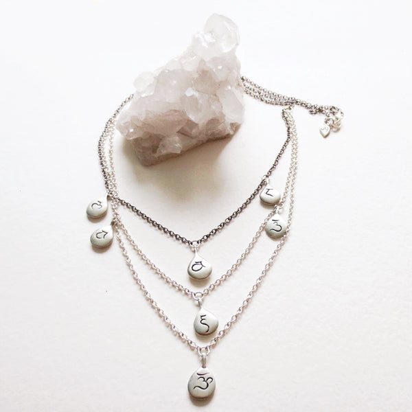 silver 7 chakras necklace