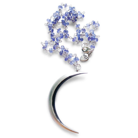Silver Crescent Moon Necklace - Moon Goddess