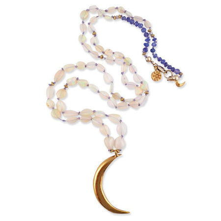 Silver Crescent Moon Necklace - Moon Goddess