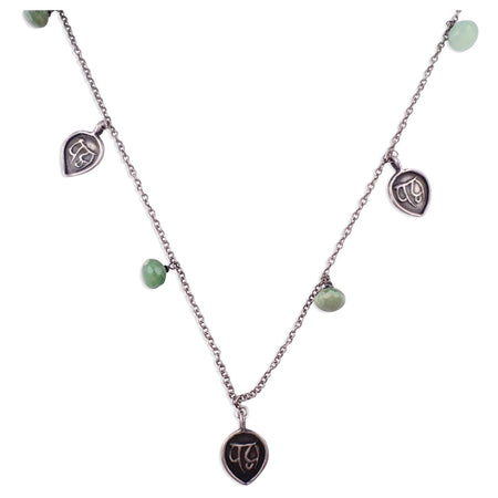 Single Lotus Petal Green Necklace Gemstone