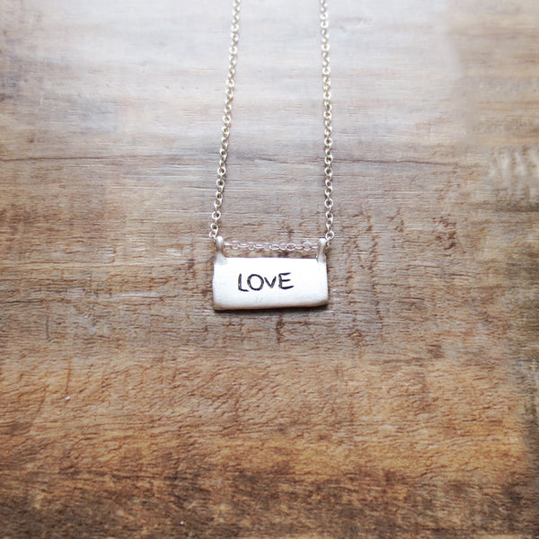 Trunk Show - Silver Love Tablet Necklace