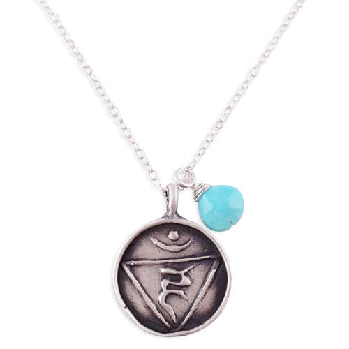 silver throat chakra necklace