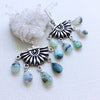 Silver & Opal Empress Fan Earrings