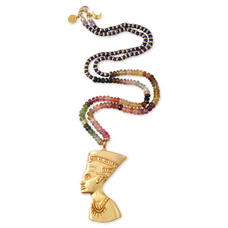 Tourmaline Goddess Isis necklace - Divine Feminine