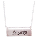 Trunk Show - Silver Om Shanti Tablet Necklace