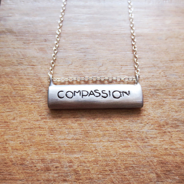 Trunk Show - Silver Compassion Tablet Necklace