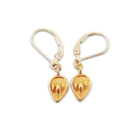 Gold Vermeil Large Lotus Petal Earrings Lotus Petal Necklace Set