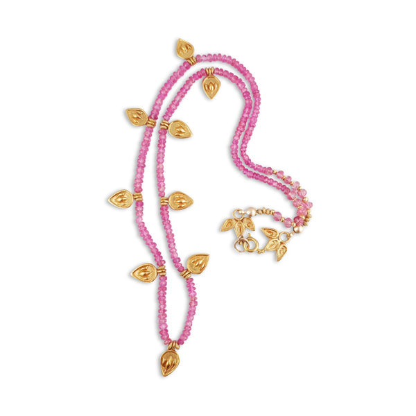 Supreme Pink Lotus Necklace Gemstone Pink Sapphire